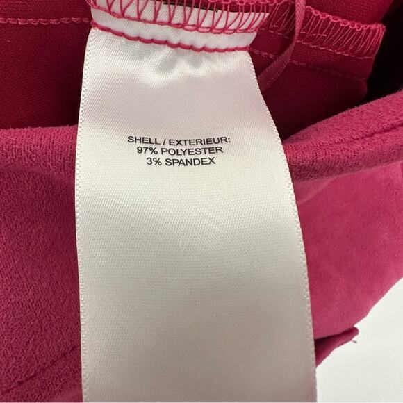 Bagatelle Collection Fuchsia Faux Suede High Rise Crop Wide Leg Trousers Size 12 - Picture 11 of 11